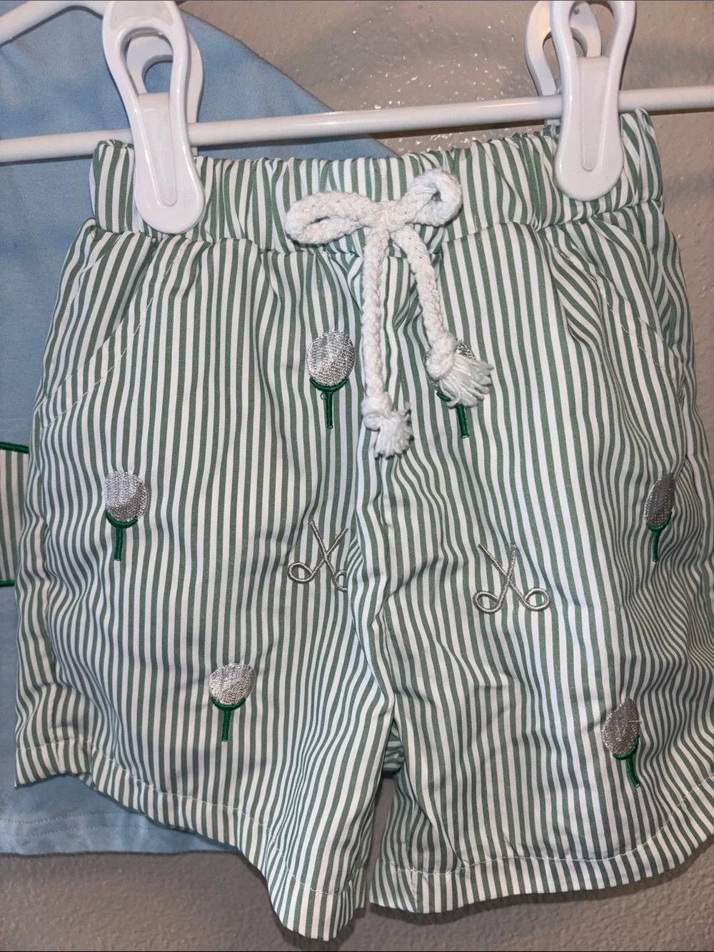 Baby Golf Tee & Striped Shorts Set